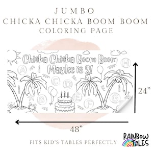 Chicka Chicka Boom Boom Birthday Giant Coloring Page, Chicka Chicka Boom Boom Coloring Banner