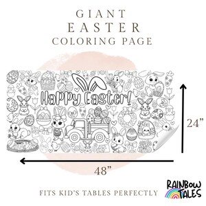 Giant Easter Coloring Page, Easter Coloring Banner, Easter Bunny Coloring Page
