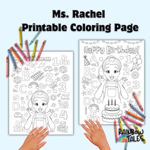 Página para colorear de la Sra. Rachel para imprimir, página para colorear de la Sra. Rachel, página para colorear de la Sra. Rachel para descargar digitalmente