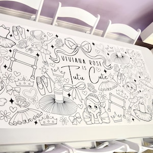 Giant Tutu Cute Birthday Coloring Page, Ballet Coloring Page, Ballerina Birthday Coloring Page, Ballet Party Favors