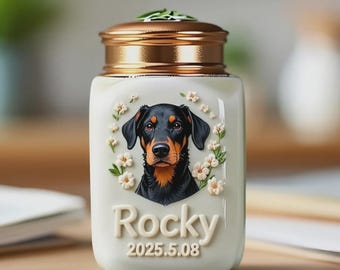 Custom Dog Ashes Urn, Personalized 3D Pet Portrait Urn, Ceramic Dog Memorial, Custom Pottery Urn, Pet Loss Gift, Remembrance Keepsake Gift