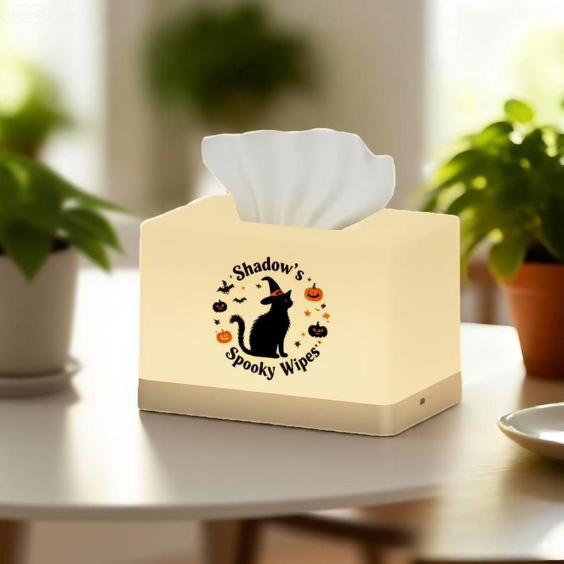 Anpassad näsduksask för husdjursnamn, nattlampa, personlig LED-näsdukshållare, present till husdjursälskare, unik heminredningslampa, minneslampa för katt och hund bild 6