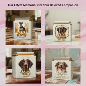Boho Style Dog Urn for Ashes, Personalized 3D Pet Portrait Ceramic Urn, Custom Dog Memorial Keepsake, Pet Loss Gift, Dog Remembrance Ash Urn image 9