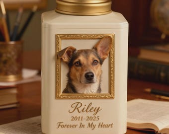 Frame Metal Dog Urn for Ashes From Photo, Custom Dog Photo Memorial Urn, 3D Pet Portrait Cremation Keepsake, Pet Memory Gift,Large Pet Urn