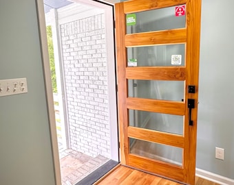 Teak Wood Entry Door - Madrid 5 lites  SOLID!