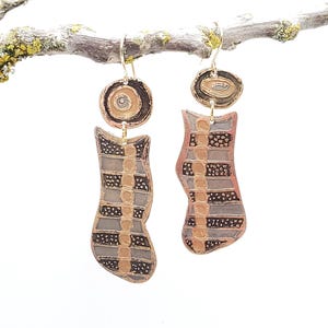 Earrings, Etched Earrings, Black & Gold Earrings, Hand Painted Earrings, One-of-a-kind Earrings, Art to Wear, Handmade Earrings