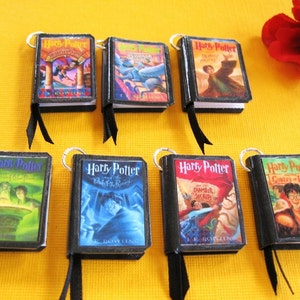 7 Mini Book Charms Harry Potter Series Inspired Handmade with Jump Rings image 2