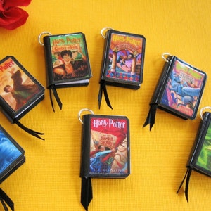 7 Mini Book Charms Harry Potter Series Inspired Handmade with Jump Rings image 1