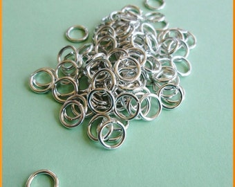 100 Aluminum Open Jump Rings 16 Gauge 8mm Lightweight Silver Tone