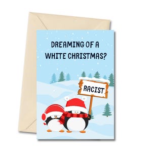Carte de Noël drôle, Carte de Noël avec humour noir, Carte avant-gardiste, Carte de Noël hilarante, Carte de Noël grossier, Carte tordue, Carte humoristique