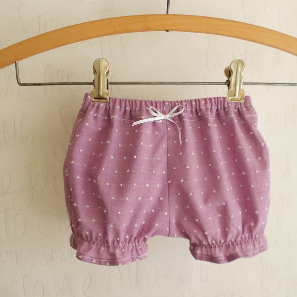 Baby girl bloomers Purple Dot Lavender - 12m