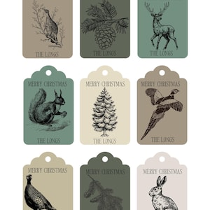 Gift Tags Christmas Woodland Creatures Rustic gift tags handsome style