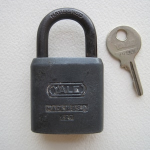 Vintage Yale Padlock with Key, Working Yale Padlock with Key, Unique Padlock, Padlock, Wedding Lock