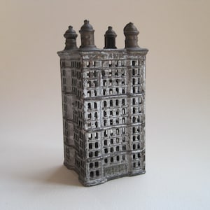Vintage Cast Iron Bank, Antique Skyscraper Cast Iron Bank, Collectible Bank, Vintage Still Bank