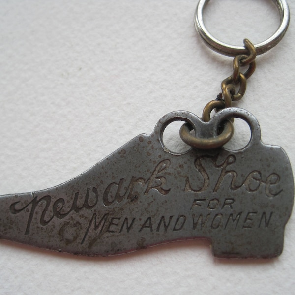 Antique Advertising Key Ring, Newark Shoe Advertising Key Ring, Vintage Advertising Key Ring, Antique Key Ring, Advertising Key Fob