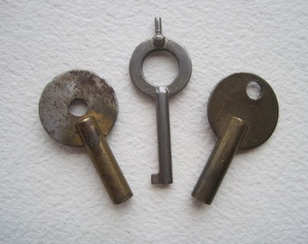 Keys, 3 Vintage Clock Keys, Antique Clock Keys, Collectable Keys