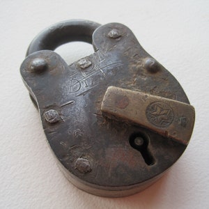Vintage Padlock, Antique Padlock NO Key, Large Heavy Padlock,  # 22 Diamond Collectable Padlock, Decorative Padlock
