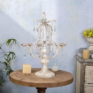 Vintage Crystal Candlesticks Metal Candle Holders Six Candlestick Holder Ornate Candle Stand Home Decor Living Room Decor Halloween Ornament