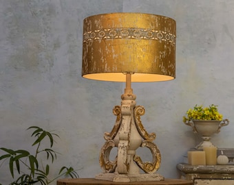Vintage Metal Table Lamp Wooden Base Bedside Lamp Hollow Carved Lampshade Decorative Desk Lamp Vintage Home Decor Housewarming Gifts