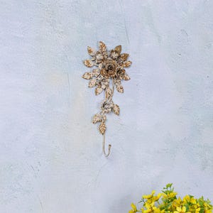Shabby Chic Floral Wall Hooks, Handmade Wall Hooks, Coat Hooks, Key Hooks, Metal Hooks, Entry Living Room Wall Decor.
