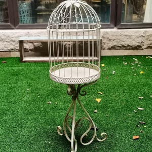 Vintage Large Bird Cage Hand Carved Plant Display Personalized Plant Pot Holder French Style Birdcage Home Decoration New Home Gift
