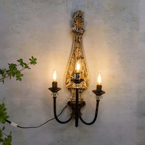 Retro Style Wall Sconces, Wooden Metal Wall Lamps, Hand-carved Wall Light, Exquisite Wall Decoration Pendants, Gifts for New Home.