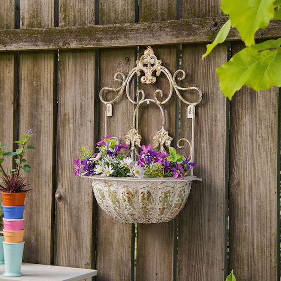 Französische Blumentöpfe, hängende Pflanzenhalter, Blumenpflanzenanzeige, elegante Wanddekoration, robuste Metallpflanzentopf, grüne Pflanzendekoration für drinnen