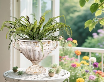 Blumentopf im französischen Stil, handgeschnitzte Amphoren, Blumenampel, Terrasse, Gartendekoration, neues Hausgeschenk, hochwertiger Metallblumentopf.