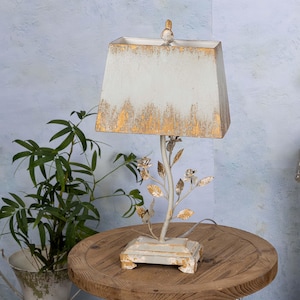 Country Style Desk Lamp, Shabby Chic Bedside Lamp, Farmhouse Night Lamp, Art Deco Table Lamp, Dorm Lamp, Housewarming Gift.