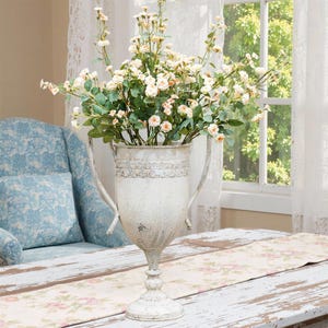 French Metal Double Handle Flower Pot Exquisite Plant Pot Hand Carved Flower Pot Holder Garden Decoration