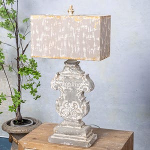 Retro Style Table Lamp, Handmade Desk Lamp, Shabby Chic Bedside Lamp, Rustic Night Light, Bedside Bedroom Decor, Study Living Room Decor.