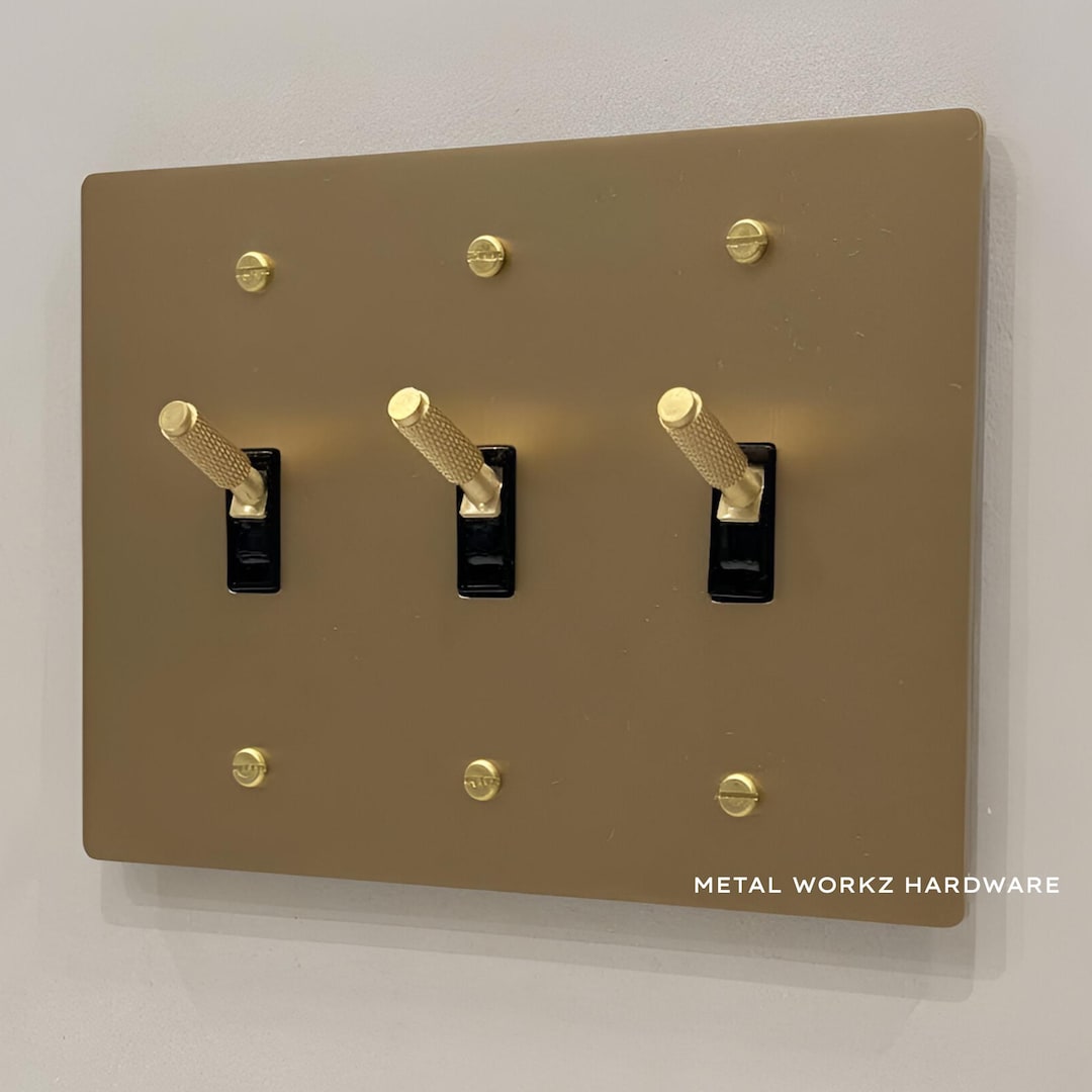Brass Modern Toggle Light Switch (3-gang) Brass - Etsy