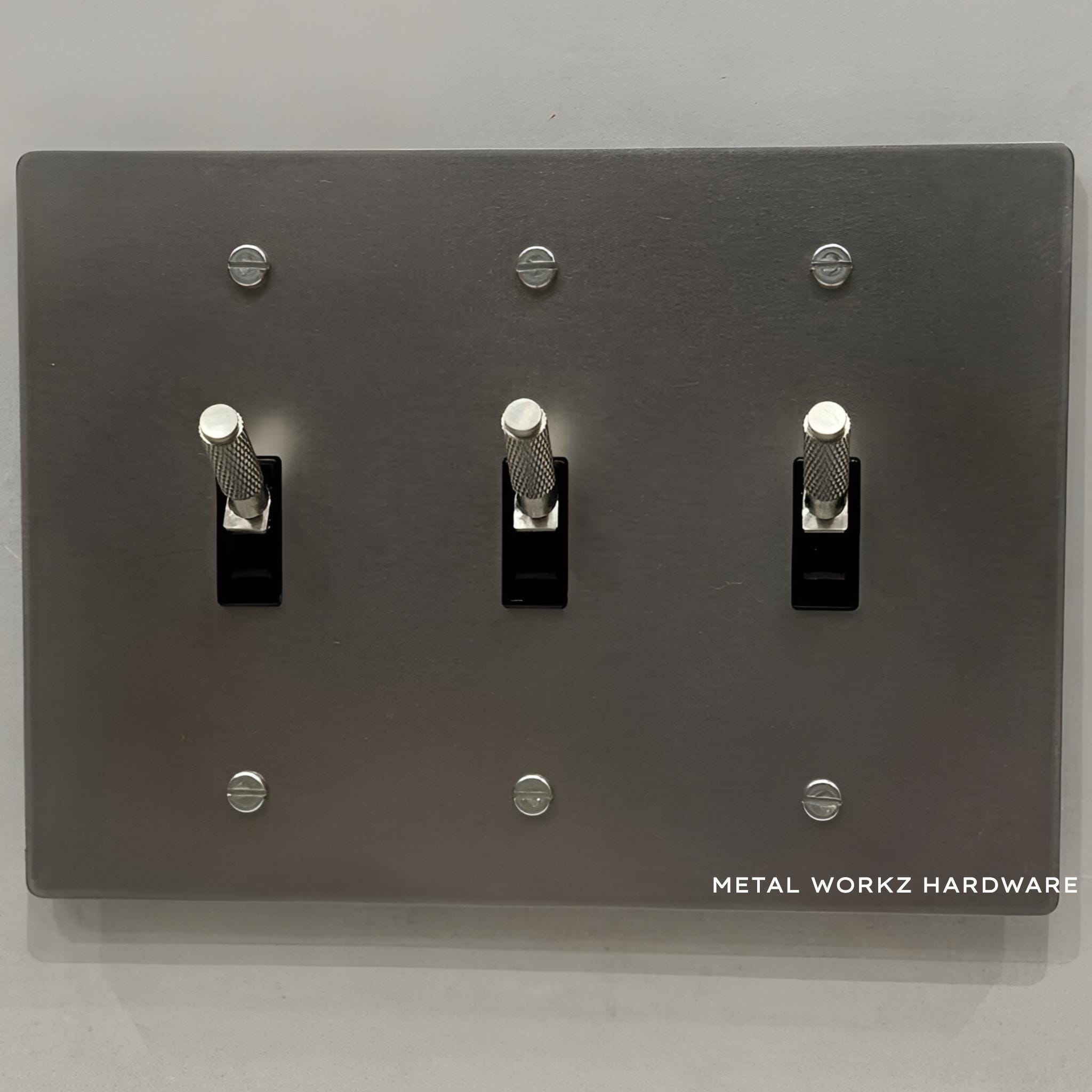 Brass Modern Toggle Light Switch (3-gang) Satin Nickel - Etsy