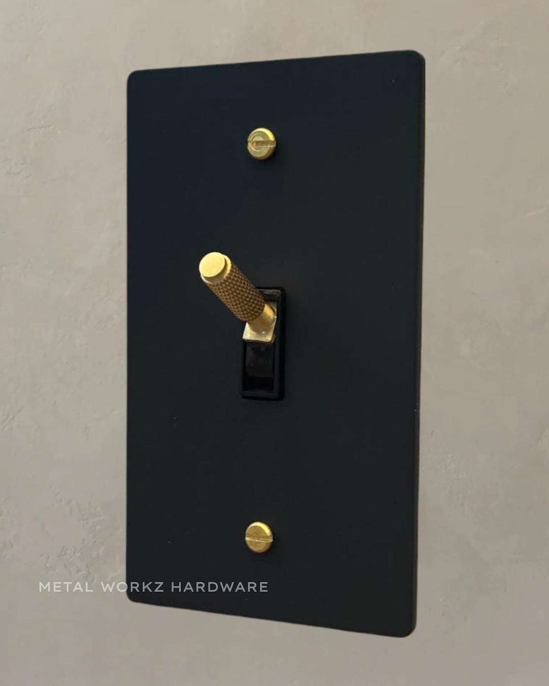 Brass Modern Toggle Light Switch (1-gang) Black With Brass - Etsy