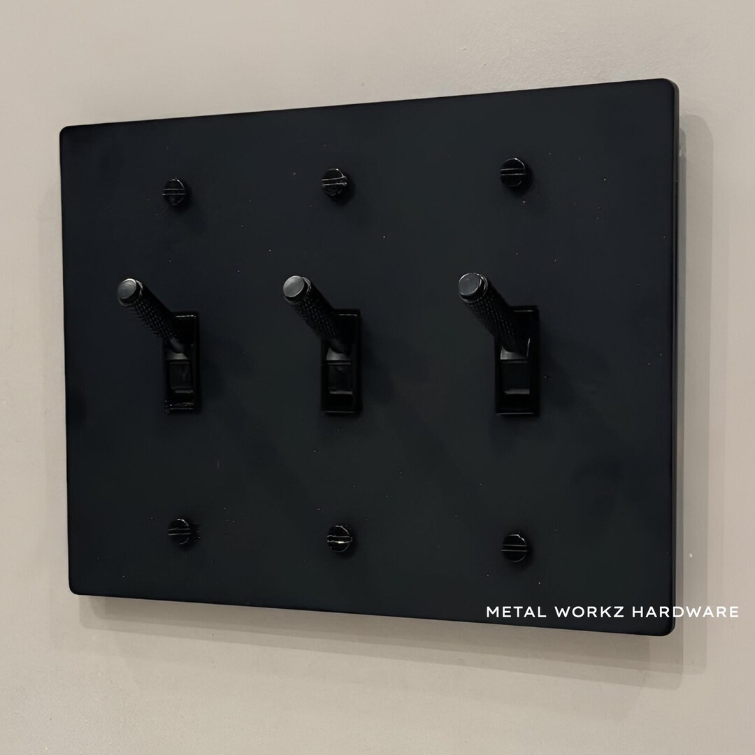 Brass Modern Toggle Light Switch (3-gang) Black - Etsy