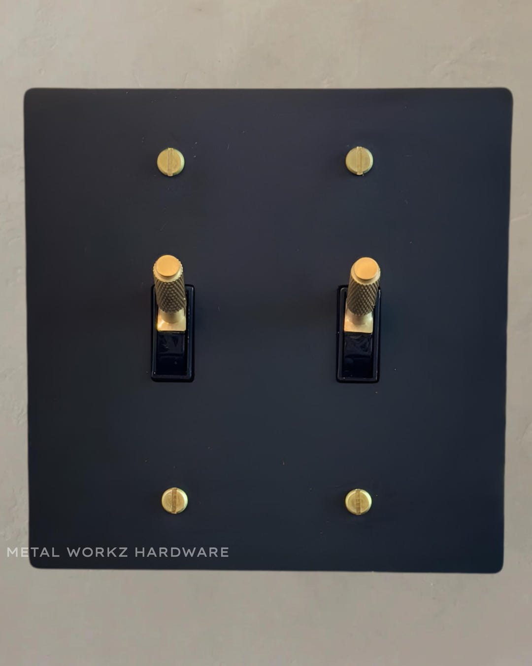 Brass Modern Toggle Light Switch (2-gang) Black With Brass - Etsy