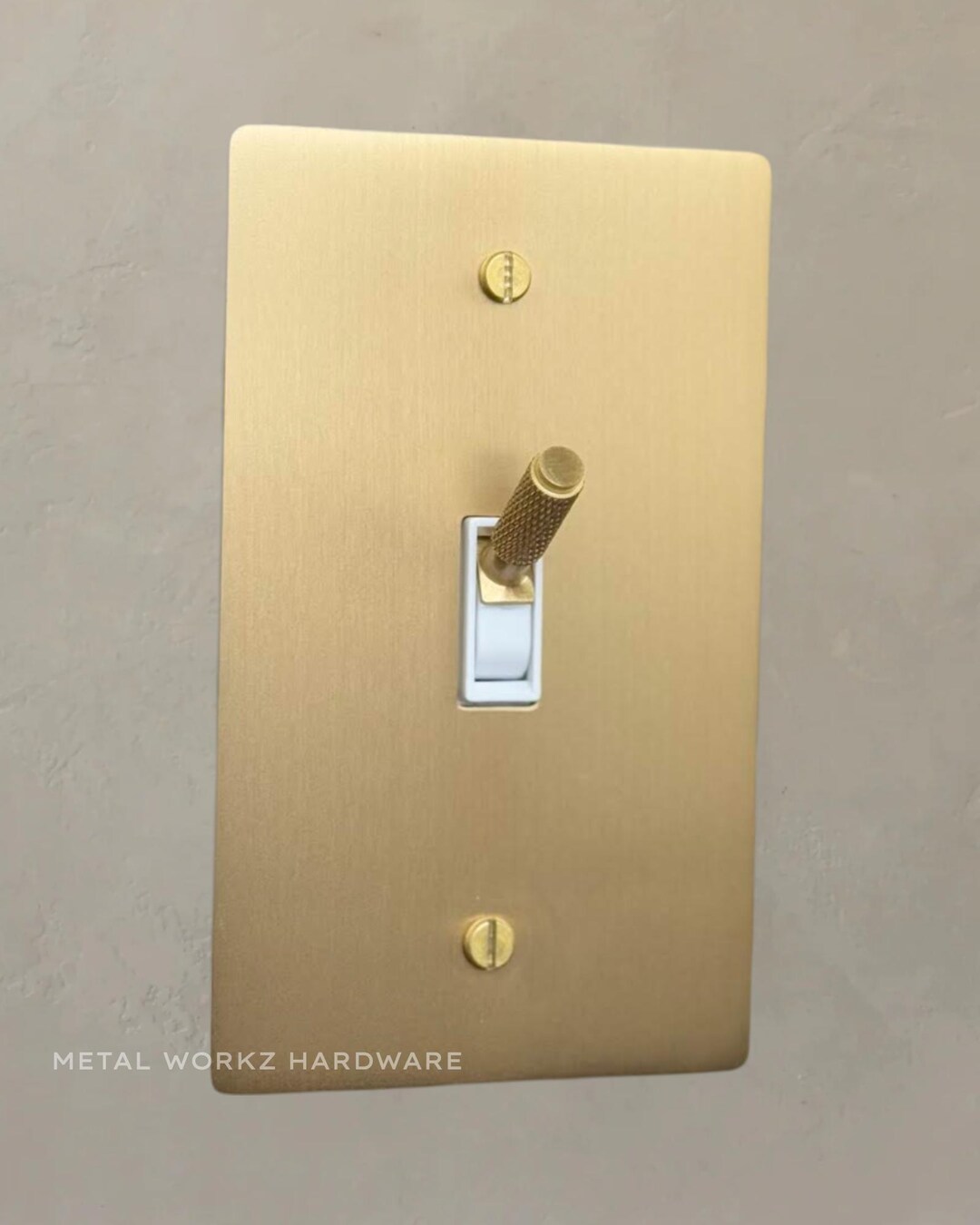 Brass Modern Toggle Light Switch (1-gang) Brass With White Trim - Etsy