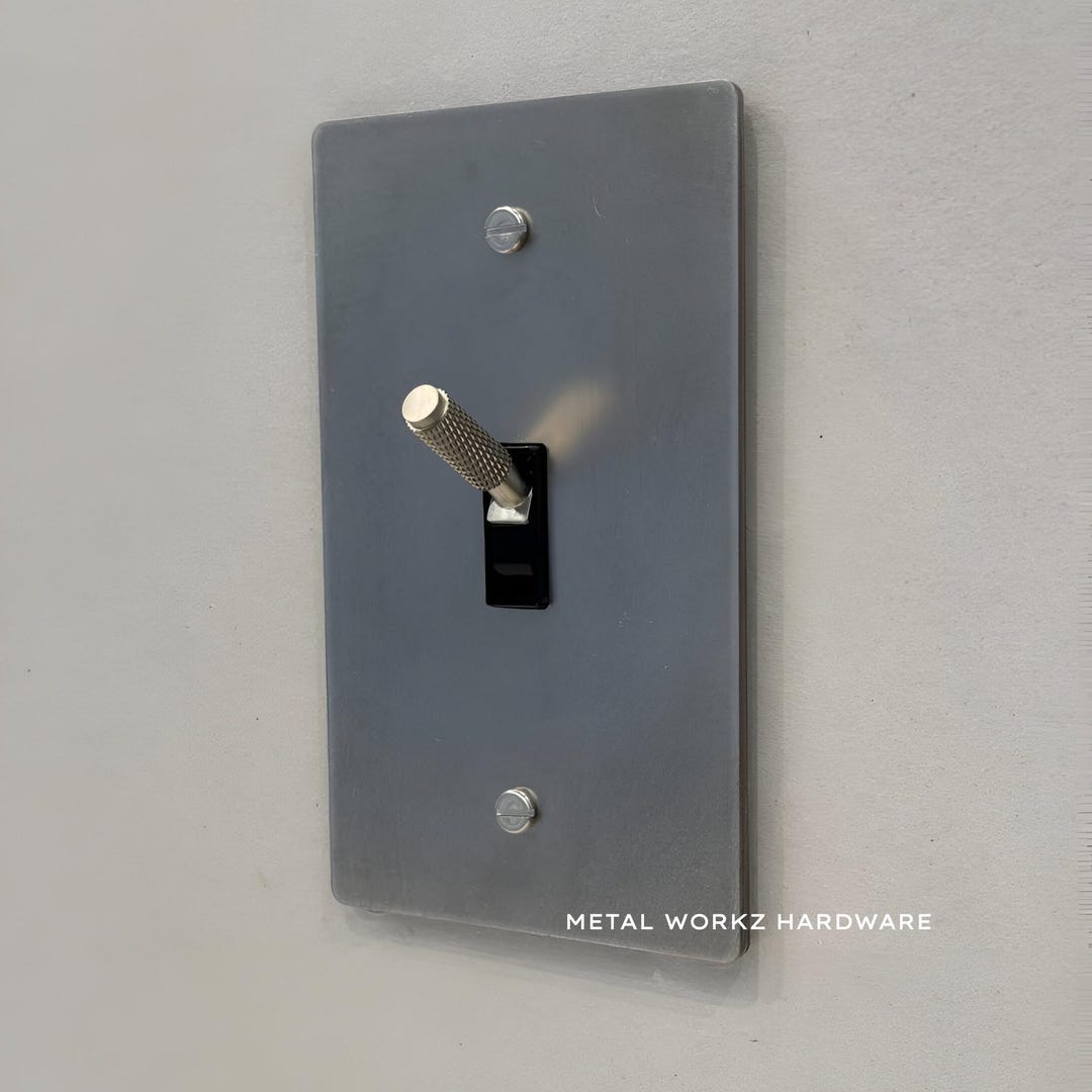 Brass Modern Toggle Light Switch (1-gang) Satin Nickel - Etsy
