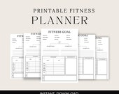 Printable Fitness Goal Planner, Elegant Workout Tracker (A4 PDF)