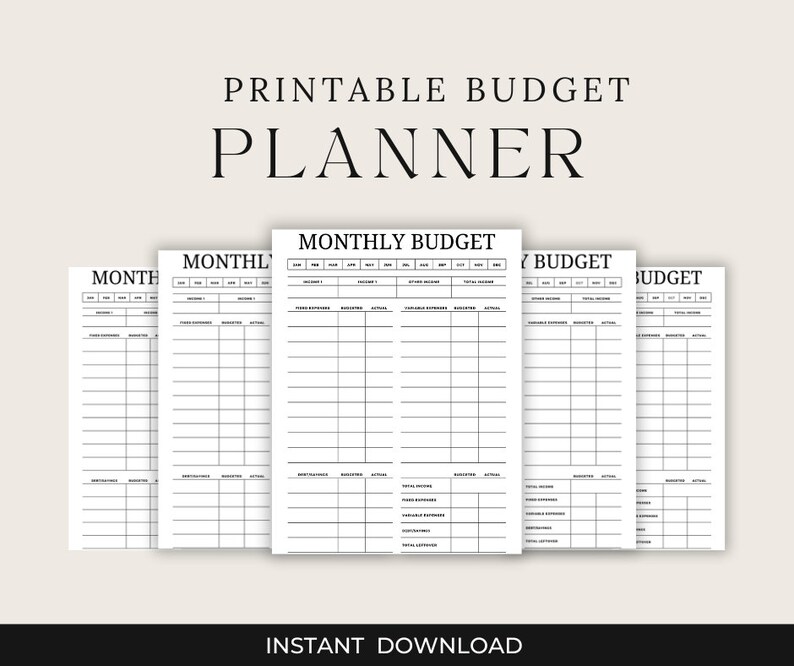 Minimalist Monthly Budget Planner, A4 Printable PDF - Etsy