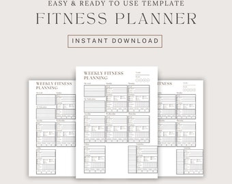 Individuell illustrierter Trainingsplaner, Fitness-Tracker (A4 PDF zum Herunterladen)