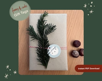 Minimalist Dog Christmas Gift Tags, Printable Holiday Labels (Digital Download)