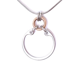 Bronze mixed metal necklace, mixed metal jewelry, stainless steel jewelry, bronze jewelry, bronze industrial necklace, industrial jewelry