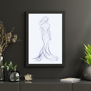 Minimalist Female Line | Art Elegant Woman Wall Art   | Modern One Line Drawing | Aesthetic Bedroom Decor | Digital Download