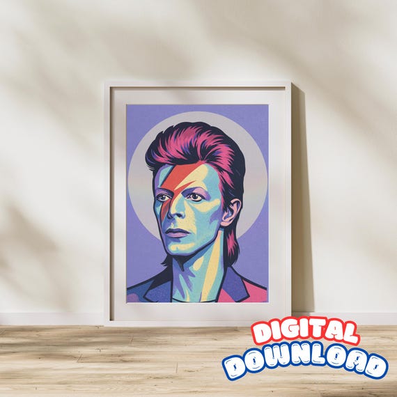 David Bowie Ziggy Stardust Pop Art Print: Retro Music Icon - Etsy
