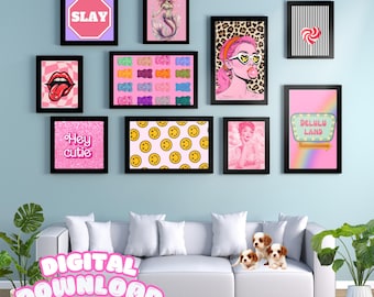 Funky Eclectic Gallery Wall Art Prints: Dopamine Decor (Digital Download)