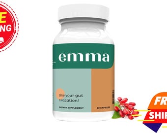 BOTELLAS Emma Suplemento para la salud intestinal / Cápsulas probióticas para aliviar la hinchazón y los gases