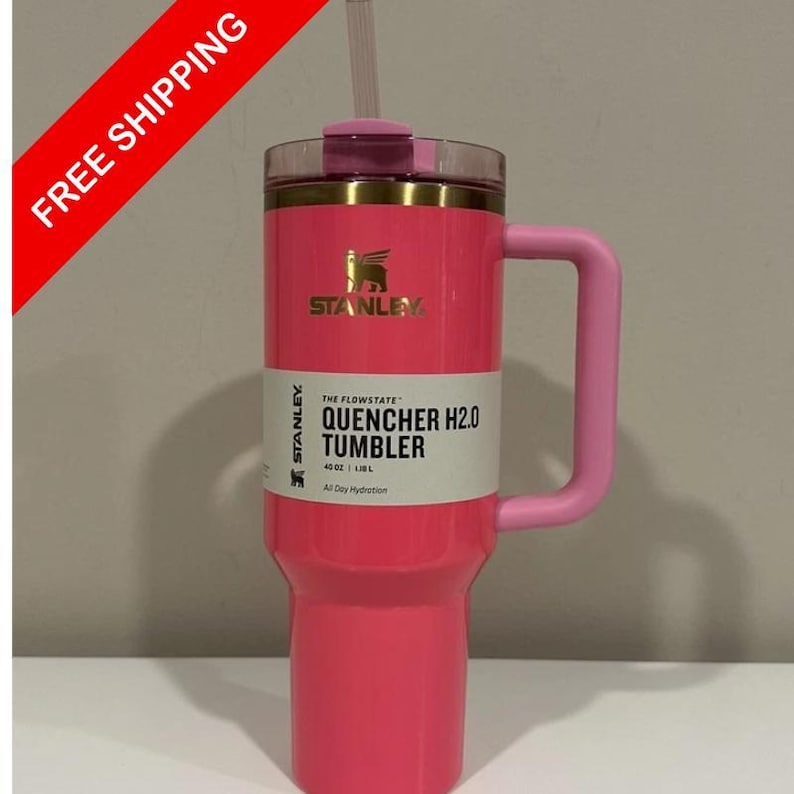 Stanley PINK PARADE Quencher H2.0 Flowstate Tumbler 40oz NEW imagem 2