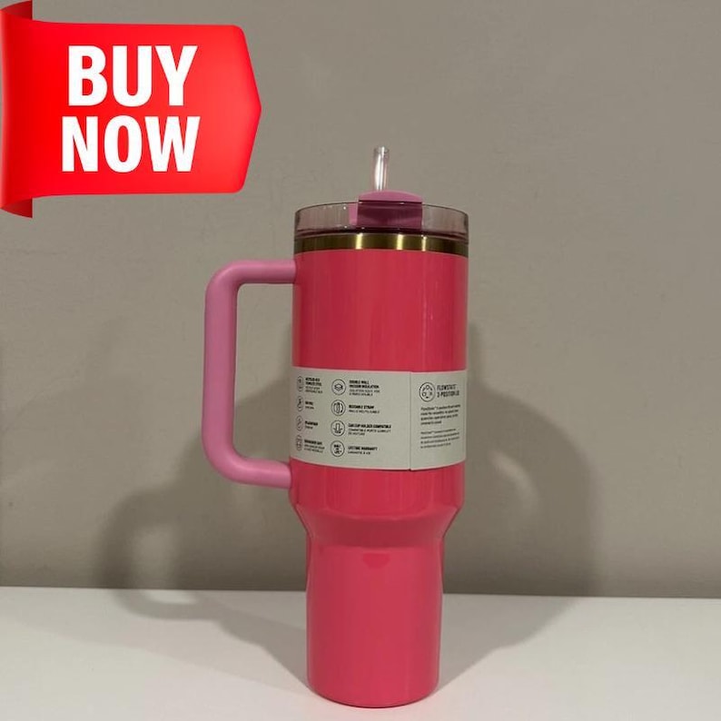 Stanley PINK PARADE Quencher H2.0 Flowstate Tumbler 40oz NEW imagem 3