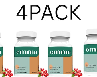 BOTELLAS Emma Suplemento para la salud intestinal / Cápsulas probióticas para aliviar la hinchazón y los gases